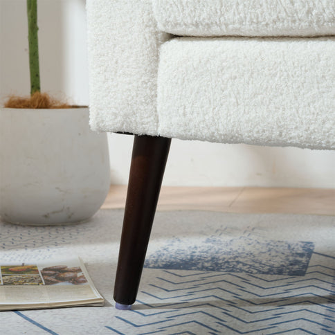 Modern Accent Chair, Arm Chairs For Living Room, Upholstered Mordern Armchair, Comfy Soft Padded Lounge Chair In Small Space, Bedroom, With Pillow, Solid Wood Leg