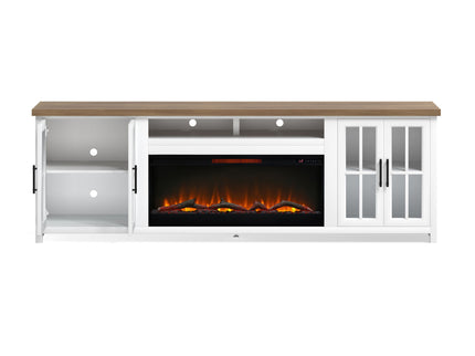 Fireplace TV Stand Console & Fixed Shelves