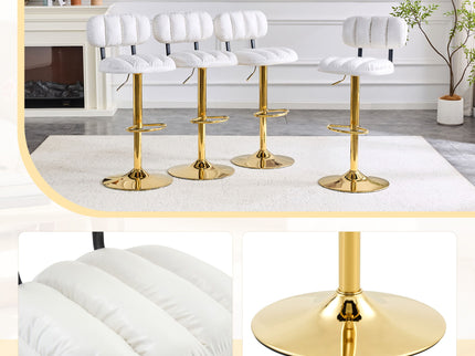Adjustable Height Bar Stools & Footrest For Kitchen Island (Set of 2)