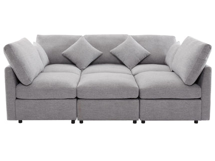 Sectional Sofa Modular U-Shaped With Ottoman & USB Ports