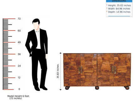 Wavecrest Cabinet, 4 Shelves - Chestnut