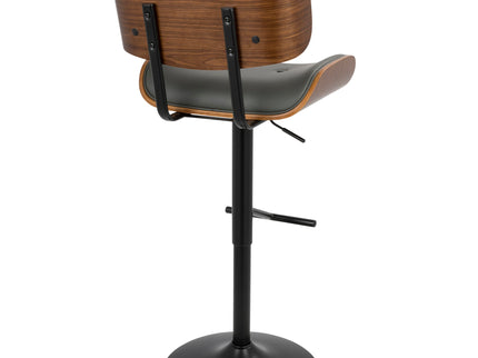 Lombardi - Mid Century Modern Adjustable Barstool With Swivel With Straight T Footrest (Set of 3)