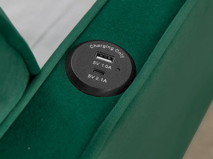 Daybed With Pop Up Trundle And USB Charging Armrest