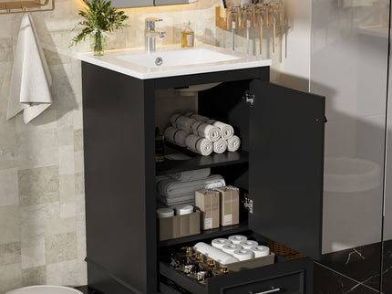 20" Bathroom Vanity With Sink, 1 Drawer, Freestanding Single Set