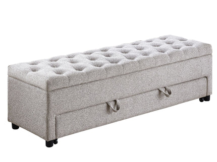 Storage Ottoman With Tufted Seat And Underseat Drawer