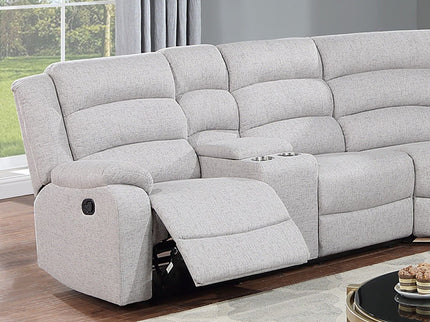 Manual Motion Reclining Loveseat 3 Piece Sectional Set With Console Storage And Cup Holders