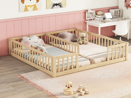 Double Floor Bed With Fence, Guardrails, Without Door