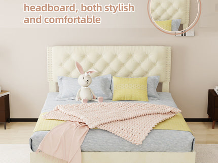 Upholstered Bed With Tufted Headboard