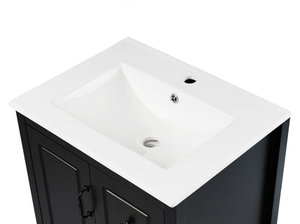 Retro Bathroom Vanity With Sink, Soft Closing Cabinet & Drawers