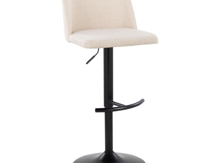 Toriano - Contemporary Adjustable Bar Stool With Rounded T Footrest (Set of 2)