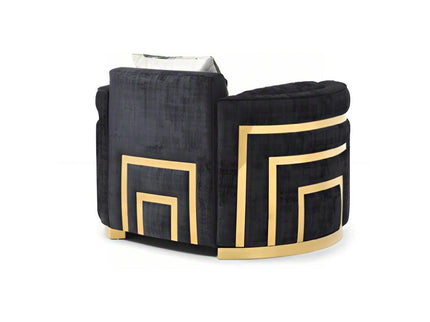 Soledad - Chair Upholstered With Hued Accents - Black