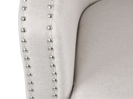Modern Upholstered Swivel Club Chair With Nailhead Trim