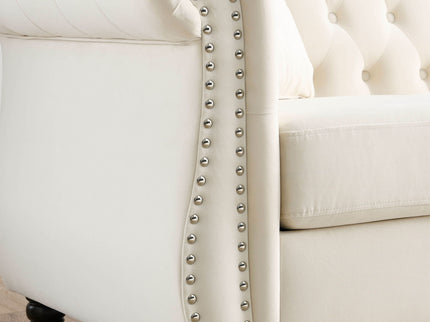 Chesterfield Sofa With Rolled Arms And Nailhead Trim