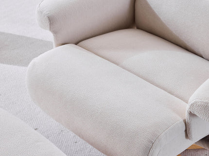 Upholstered Heated Massage 360° Swivel Accent Chair With Ottoman