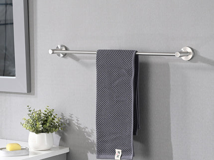 Bathroom Set 4 Pack With Towel Bar Racks, Toilet Paper Holder, Ring, Hook, Stainless Steel - Brushed Nickel