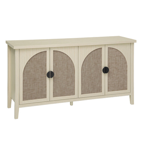 Rattan 4 Door Cabinet, Suitable For Bedroom - Natural