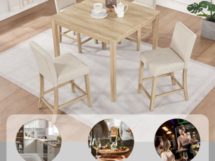 5 Piece Counter Height Table Set With 4 Chairs