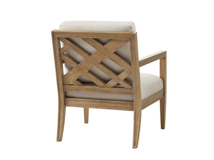 Tage - Upholstered Accent Armchair With Slatted Back Design - Ivory