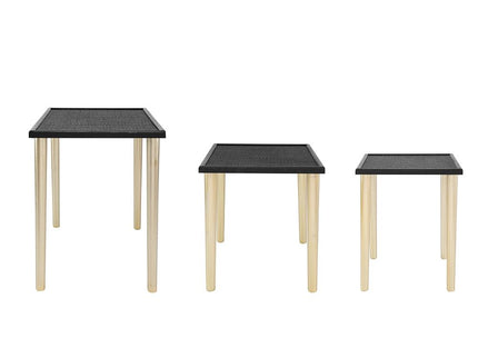 Side Tables (Set of 3) - Black / Gold