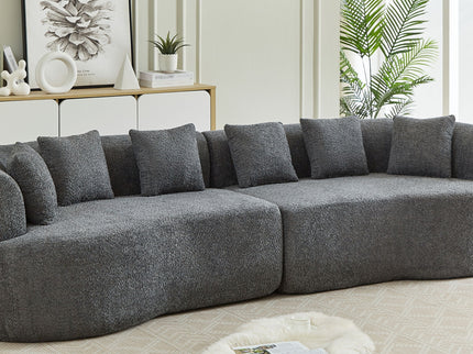 Curved Sectional Sofa With 6 Pillows