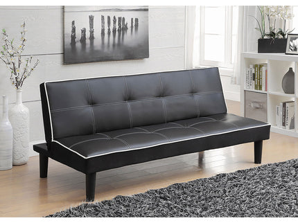 Cranston - Armless Sofa Bed With Contrast Piping - Black