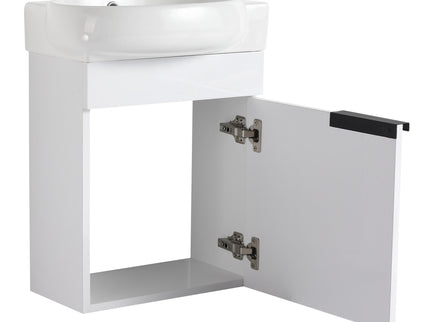Wall Mounted Bathroom Vanity With Sink And Storage Rack, Soft Close Doors