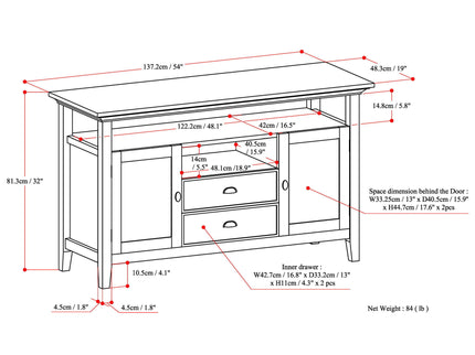 Redmond - Tall TV Media Stand - Rustic Natural Aged Brown