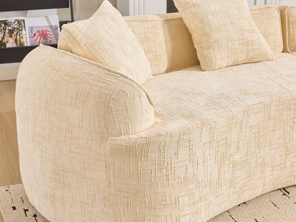 Curved Compressed Sofa, Nordic-Style Design For Living Room