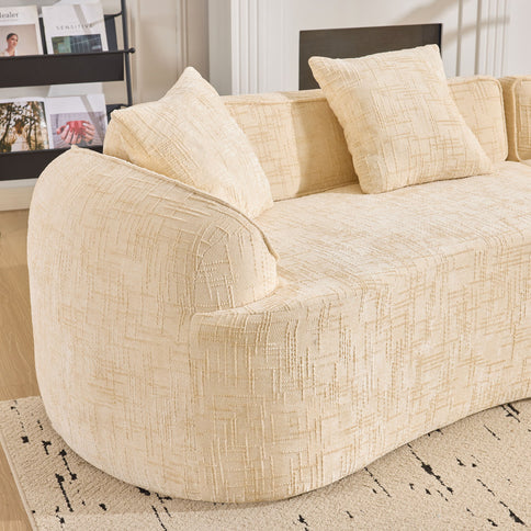 Curved Compressed Sofa, Nordic-Style Design For Living Room