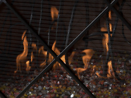 Minimalist Single Panel Iron Fireplace Screen With Diamond Design