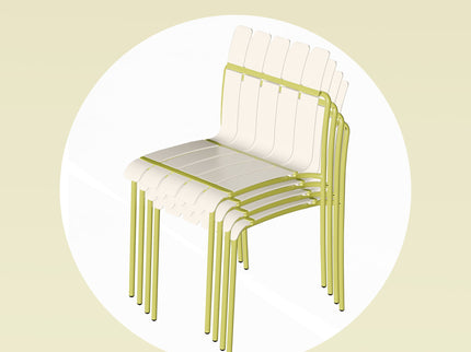 4 Piece Set Of Modern Color Block Designed Single Chairs With Round Table