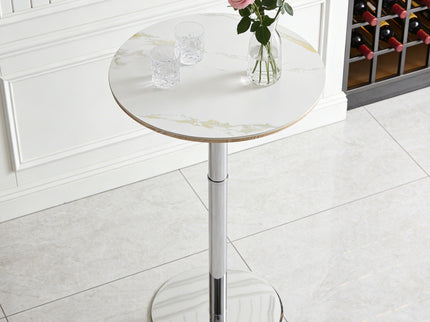 Circular Bar Table - White / Silver