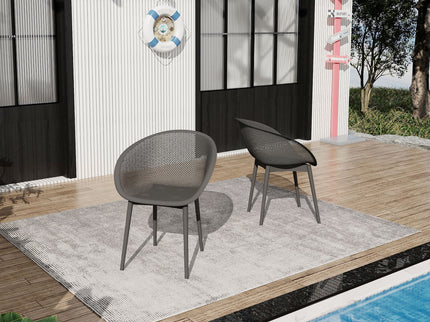 2 Piece Durable Single Chair With Hollow Out Design