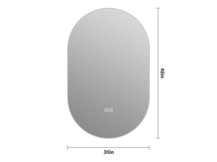 Smart Wall Mounted LED Touch Screen Mirror With Anti-Fog Function And Adjustable Lighting