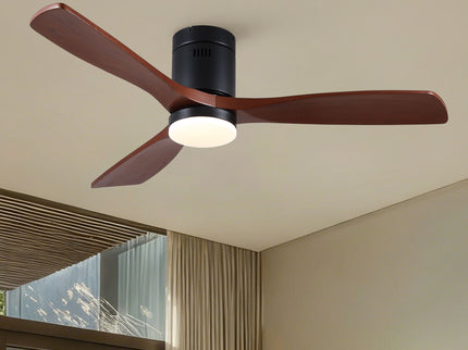 Low Profile Flush Mount Intergrated LED Ceiling Fan With Light And Silent Reversible Motor