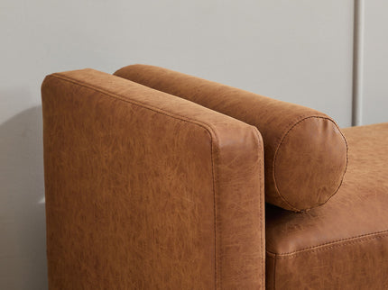 Elegant Upholstered Bench Daybed Ottoman With Bolster Pillows