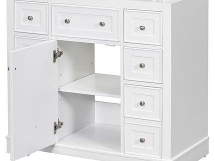 Modern Bathroom Vanity Base Only With 1 Cabinet And 6 Drawers
