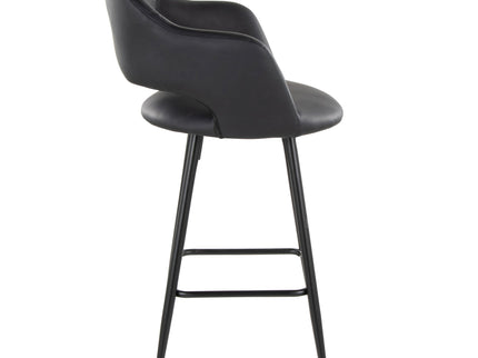 Margarite - Contemporary Fixed Height Counter Stool With Square Footrest (Set of 2)