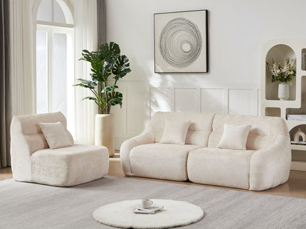 Luxury Curved Corner Sectional Sofa With 4 Pillows