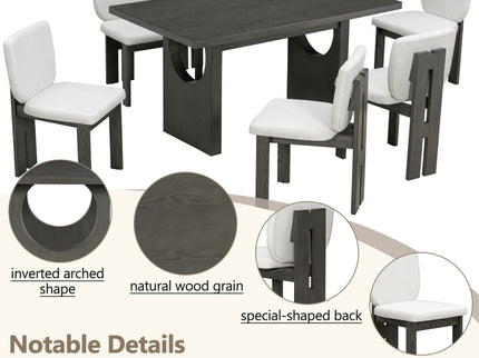 Dining Table Set For 6 With Upholstered Chairs