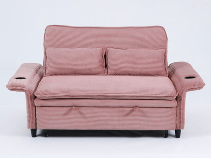 Modern Fabric Multi-Functional Sofa Bed With Adjustable Armrests And Backrests