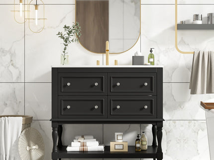 Bathroom Vanity Cabinet With Undermount Sink, 4 Drawer Set