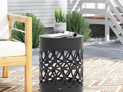 Outdoor Metal Large End Table, Modern Design