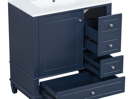 Freestanding Bathroom Vanity With Sink, Soft Close Door, 3 Drawers