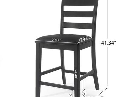 Farmhouse Upholstered Wood Counter Stools