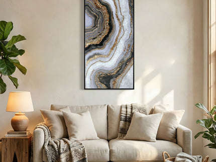 Canvas Painting Wall Art Framed, Artwork Decor, Picture Marble Print Paintings For Living Room - Frosted Glass / Gold