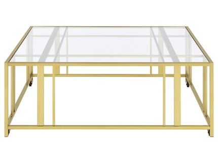Square Coffee Table - Brushed Brass