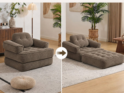 Convertible 2 In 1 Armrest Sofa For Bedroom