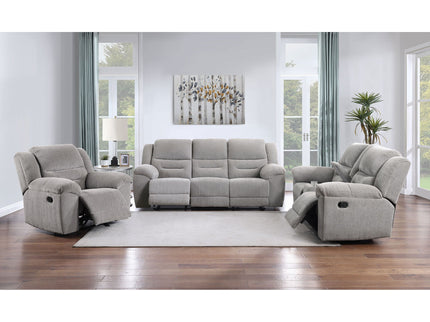 Sebring - Upholstered Manual Reclining Loveseat With Center Storage Console - Gray