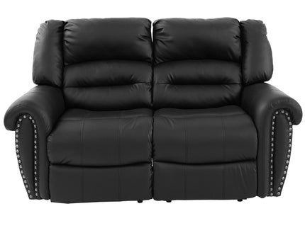 Plush Relax Power Reclining Loveseat 2 Seat Couch With USB Charging Armrest Cushion Living Room Furniture - Black